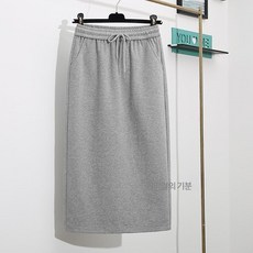 그레이 슬릿 슬리밍 원스텝 캐주얼 스커트~4XL