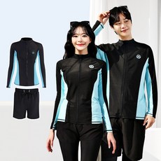 로이몬스터 상하의 세트 오버핏 체형커버 배색 집업 래쉬가드 빅사이즈 ROYMONSTER