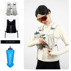 theiver 초경량 트레일러닝 조끼 등산가방 백팩 마라톤 체스트백, 블랙, 1개