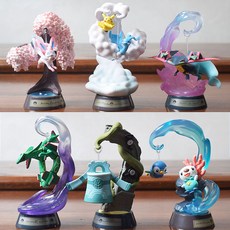 【台灣出貨】吊籃鞦韆 寵物小精靈 寶可夢周邊 神奇寶貝盲盒 手辦模型 噴火龍 烈空坐 夢幻擺件 桌面擺件 家居裝飾 禮物, 1個, 一代6個一套11-12厘米,盲盒包裝