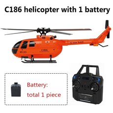 RC헬리콥터 알씨비행기 무선 헬기 리모컨조종 모델 C186 Pro B105, B. 1 Battery Orange