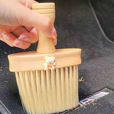 먼지청소 차량용 청소브러쉬 곰돌이 먼지솔 2개 원목 틈새브러쉬