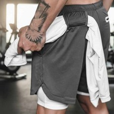 드레스팜 남성 레깅스 반바지 투인원 헬스 러닝 여름 트레이닝 팬츠