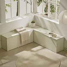 위드홈 와니 카페 현관 침실 벤치 틈새 수납장 500/800/1000, 크림 아이보리