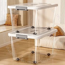 透明收納箱 加厚儲物箱 塑料玩具整理箱 超大容量 衣服宿捨書本收納盒 臺南出貨 3 V 1, 1個, 透明灰【加厚牢固】,小號【25*17.5*13】帶提手