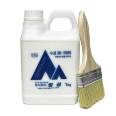 최강집수리 쌍곰1kg+붓1개 인테리어 필름 시트지 수성프라이머 보수 시공용 프라이머 친환경 1kg, 쌍곰 수성 SK-2000 수성프라이머 1kg, 1