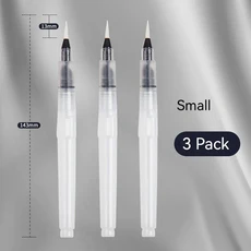 휴대용 페인트 물 컬러 브러시 연필 부드러운 수채화 브러시 펜 초보자를위한 물 브러시 잉크 펜 그림 그리, 04 White 3pcs small