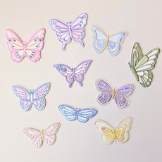 베나인 접착식 자수 와펜 패치 스티커, 혼합, 10개, 자수 버터플라이
