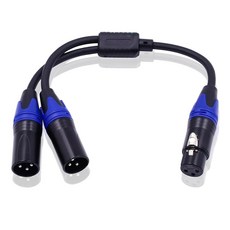 Poyiccot XLR 스플리터 1 암 - 2 수 마이크 케이블 3핀 XLR Y 스플리터 케이블 컴바이너 Y 코드 밸런스 마이크 오디오 어댑터 스테레오 마이크 믹서 오디, 1 Female to 2 Male