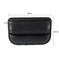 A 精選 真皮縫隙收納包 座椅夾層神器 車載儲物袋 臺灣設計, 黑色, 1個
