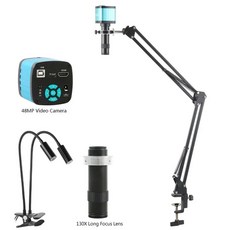 55MP 48MP 4K 위한 수집을 이미지 라이트 카메라 마운트 1080P 무한히 멀리 비디오 130X 디지털 USB LED HD, 2)48MP 37CM Gooseneck