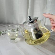 스테인레스 내열유리주전자 미니주전자 티팟 홈다과 차포트 유리주전자 1L 1.3L, 1개