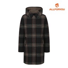 [올포유] FW 여성 체크 이중지 핸드메이드 후드 코트 ALCTL9411-915