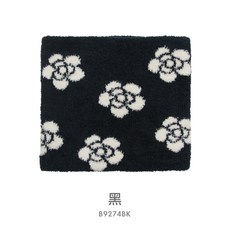 體溫魔術師 扶桑花刺繡保暖圍脖 加厚針織冬季頸套，時尚保暖，多功能圍脖設計，親膚柔軟材質，精緻工藝, 黑, 1個
