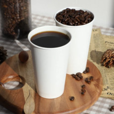 16온스 종이컵 500ml 두꺼운 테이크아웃컵, 1박스, 400개