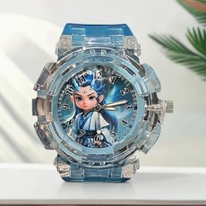 新款七彩閃燈魔童哪吒兒鬧海敖丙兒童卡通手錶男孩小學生髮光手錶