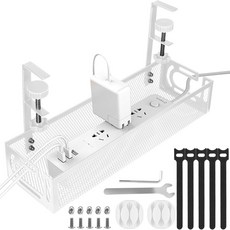 우이지아 신형 무타공 멀티탭 정리선반, 1개, 화이트