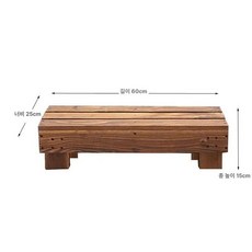 목재 간이 정원 층계 방부목 디딤대 2단 야외 간이계단, J. 길이 60 너비 25 높이 15cm, 1개