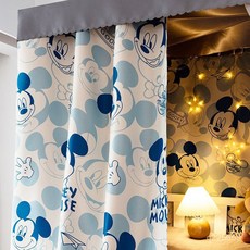 學生宿舍床簾 米奇上下鋪 加厚遮光防蚊床幔 多款可選, 95遮光維尼熊【無紗】,簾長2米*高1.2m（一片）擋正面