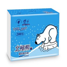 北極熊環保擦手紙200抽10包一箱 可超取廚房紙巾衛生紙餐巾紙擦手紙, 1個
