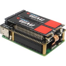 Geekworm X1004 PCIe에서 이중 M.2 HAT NVMe 2280 SSD PCIe 주변기판 라즈베리파이 5 16GB8GB4GB2GB용, Geekworm X1004 PCIe에서 이중 M.2 H