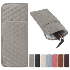 [ 892652 ] WRORUNER 내열성 헤어 툴 여행 가방 휴대용 오거나이저 커버 파우치 컬링 아이언 고데기 스트레이트너 및 스타일링 도구용(35.1 x 14cm(13, 회색