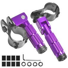 M8 오토바이 풋 페그 접이식 리어세트-90도 발판 핏 2.2-3.5cm(0.8-1.37인치) 브래킷 고무 개스킷이 있는 미끄럼 방지 CNC 풋페그 구덩이 자전거 비포장 어, 퍼플