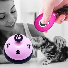 칼리펫 반려동물 행동 교정 트레이닝 세트 고급형/클리커프로+럭셔리 콜벨(분해-세척가능)/간식벨/훈련벨/강아지벨/고양이벨, 라일락벨 세트, 1개