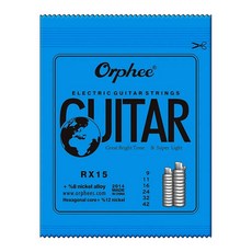 Orphee 일렉트릭 기타 줄 세트 RX 시리즈 육각 탄소강 일렉트릭 기타 액세서리 연습용 6 스트링, RX15
