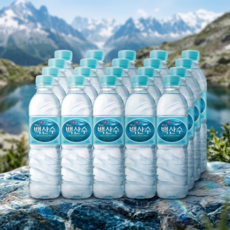 농심 생수 유라벨 백산수 500ml, 20개