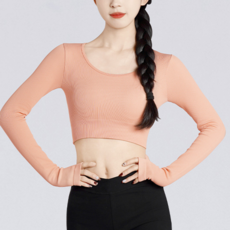 이이엘댄스 크롭 발레 롱슬리브 티셔츠 성인 발레복 긴팔 워머 상의 옷 의상