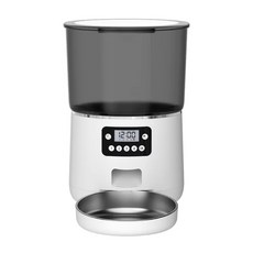 寵物自動餵食器【4L大容量 定時定量 台灣現貨附發票】貓狗定時餵食機 飼料凍乾餵食 飼料桶 貓碗 狗碗, 白, 1個, 4L