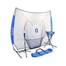 야구 타격 연습망 수비 투수 안전 티볼 훈련 장비, 검은색 야구 네트 +수납가방 + 야구공 3개, 1개