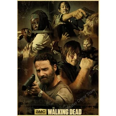 워킹 데드 포스터 Rick Grimes/Daryl Dixon 인쇄 공포 TV 쇼 빈티지 홈 룸 아트 벽 장식 복고풍 그림, 02 A4, 13 19