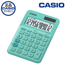 카시오 컬러 계산기 MS-20UC, 그린, 1개