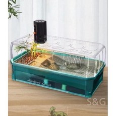 대형 거북이 수조관 하우스 일광욕 아크릴 사육 파충류 어항, B. 녹색 대형 풀세트