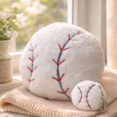 [네오플레인] 쿠션 야구공 베게 키링 인형 가방고리 스포츠 굿즈 캐릭터 키홀더, 따뜻한 야구공 키링