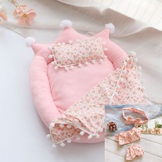 솜인형 무속성 20cm 아이돌 이불 베개 잠옷 세트 솜깅이, 체리-침구3종+파자마3종 세트