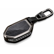 기아 호환 하이브리드 메탈 실리콘 차키 케이스, K-A07(7버튼), 카본블랙