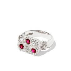 블루번햄 플라워 그로우 투게더 스털링 실버 사파이어 시그넷 링