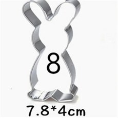 부활절 달걀 토끼 비스킷 금형 베이킹 도구 쿠키 커터 DIY 수제 스탬프 제빵기 주방, 13 8-Standing rabbit, 1개