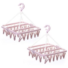 대용량 빨래건조대 1+1 양말건조걸이 빨래집게 양말건조대, 양말건조대 32p(랜덤색), 2개