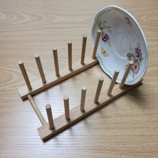 접시거치대 원목접시꽂이 대나무 28572PC 1(pc), 색상, 1개