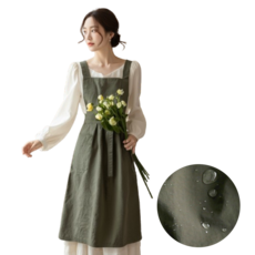 모아룸 원피스형 코튼 플로리스트 앞치마, 카키, 1개