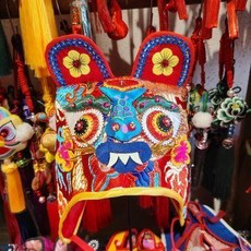 刺繡虎頭帽寶寶生日抓週拍照帽子新年唐裝手工禮服帽中國風老虎帽