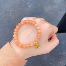 桔子汽水 超仙小清新森系貓眼石福字手串 學生少女心ins手鍊純手工