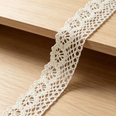 (5m/벌) 면 레이스 베이지 DIY 수제 웨딩파티 공예 선물 포장 패치 후크 레이스, 1개, 23