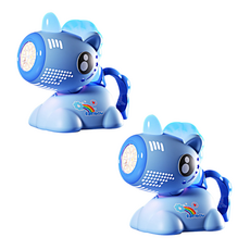 天天GO 搖頭泡泡機 兒童電動自動搖擺音樂泡泡玩具, 藍色, 2個