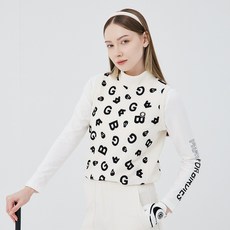 엠엠스포츠 여성 가을 레터링 약기모 골프 니트 조끼 베스트 빅사이즈