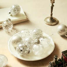 聖誕節裝飾球樹裝飾透明裝飾15P組, 銀色, 6公分, 1套